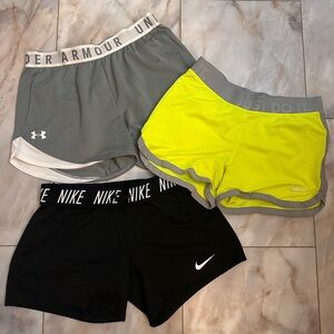 Nike Women's Athletic Shorts - Black, Gray, Yellow